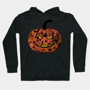 Halloween Pumpkin Doodle Line Art Hoodie